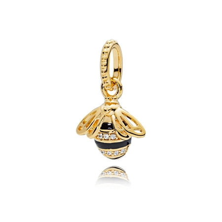 (image for) Queen Bee Pendant, PANDORA Shine™, Black Enamel Clear CZ - 367075EN16 - Product Image
