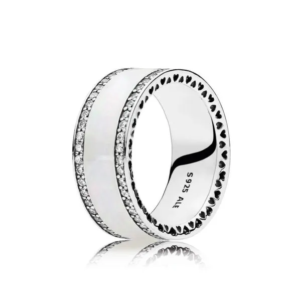 PANDORA Pearlescent Hearts of PANDORA Band Ring - 191024EN23