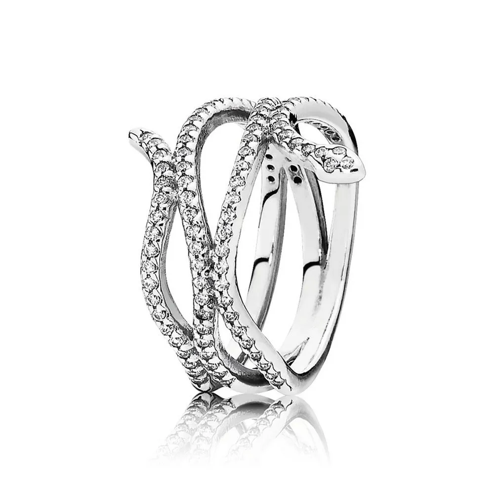 pandora swirling snake ring clear cz 190954cz