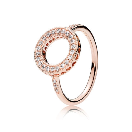 (image for) Hearts of PANDORA Halo Ring, PANDORA Rose™ Clear CZ - 181039CZ - Product Image