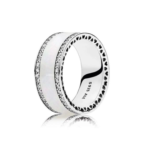 (image for) PANDORA Pearlescent Hearts of PANDORA Band Ring - 191024EN23 - Product Image