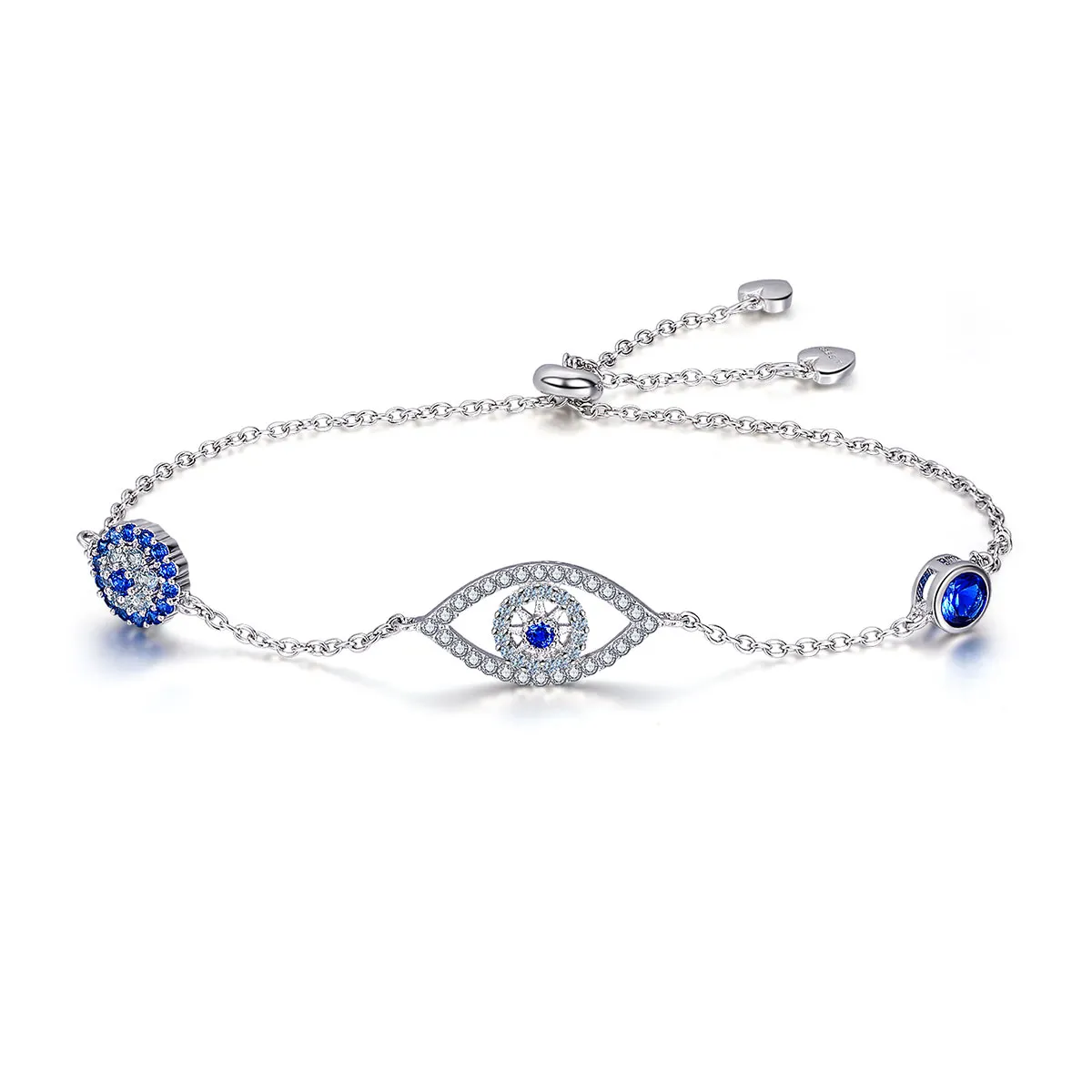 pandora style silver guardian eye chain slider bracelet scb089