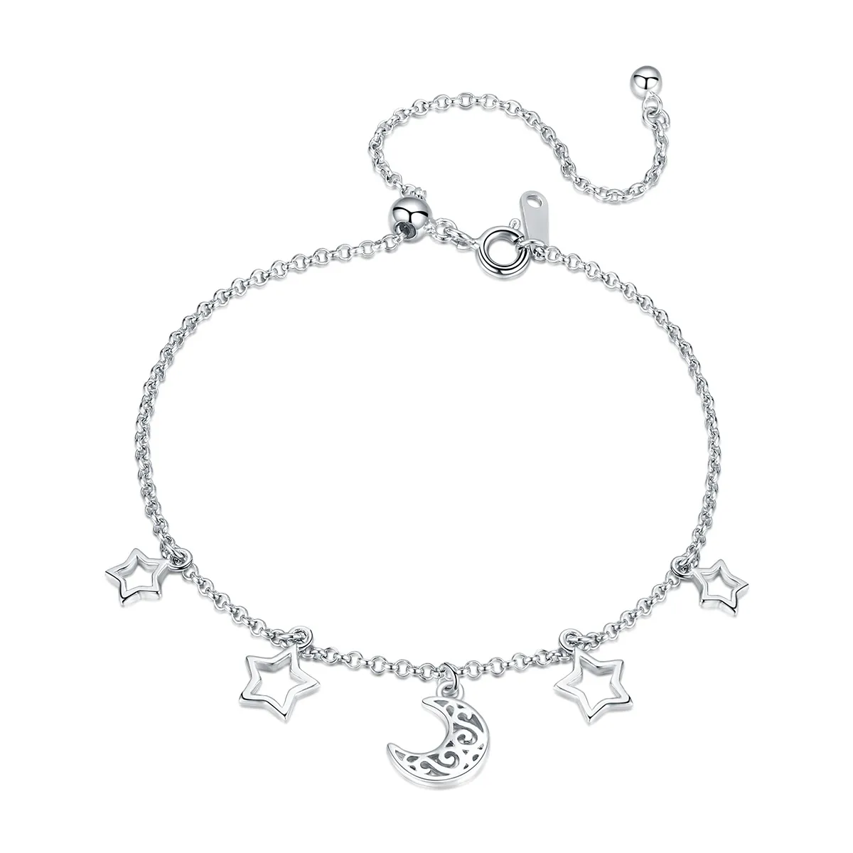 pandora style silver starry sky chain slider bracelet scb107