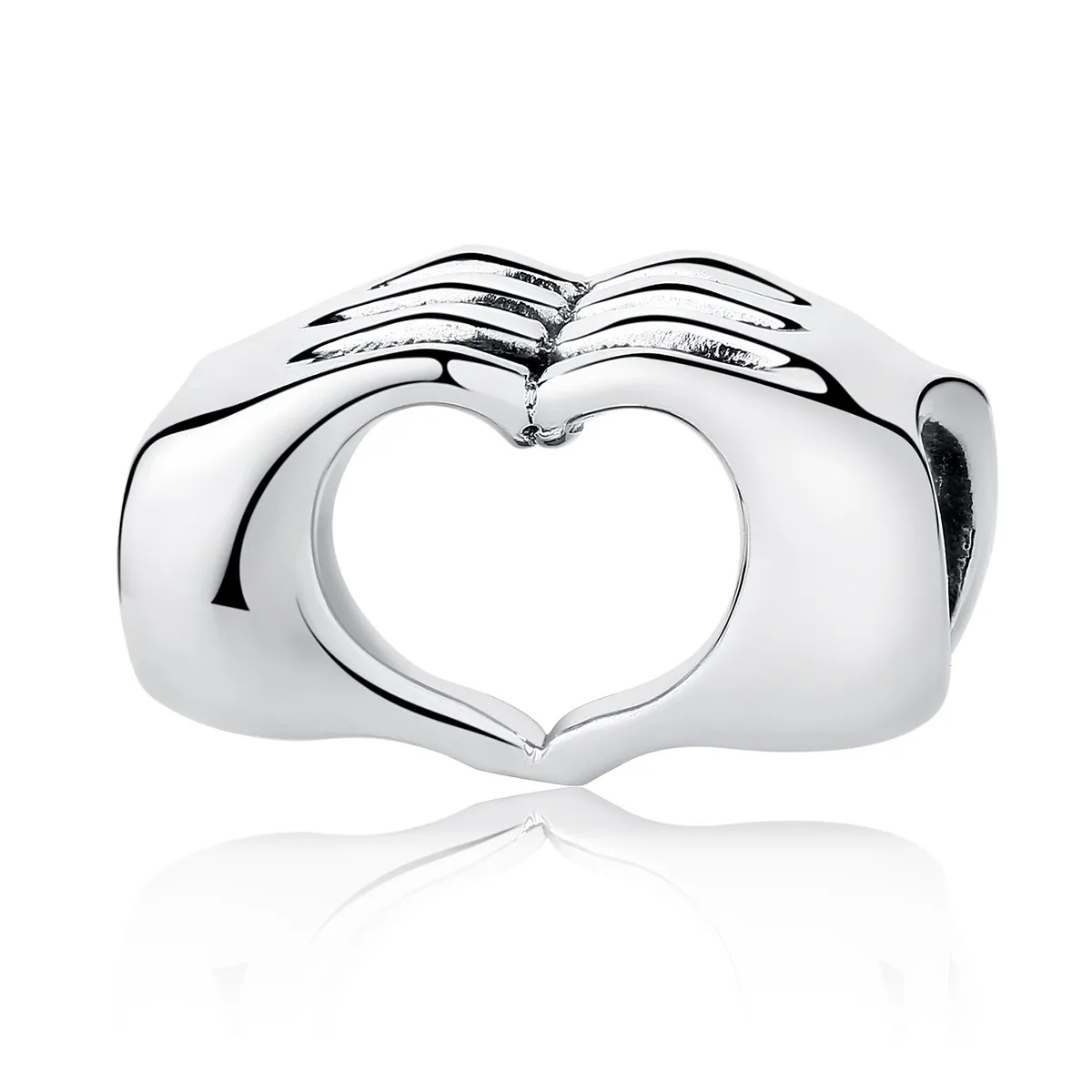 pandora style silver hands with love charm scc125