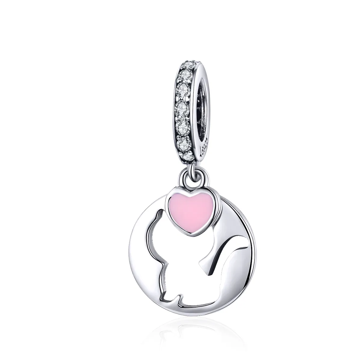 pandora style silver happy kitty dangle charm scc1140
