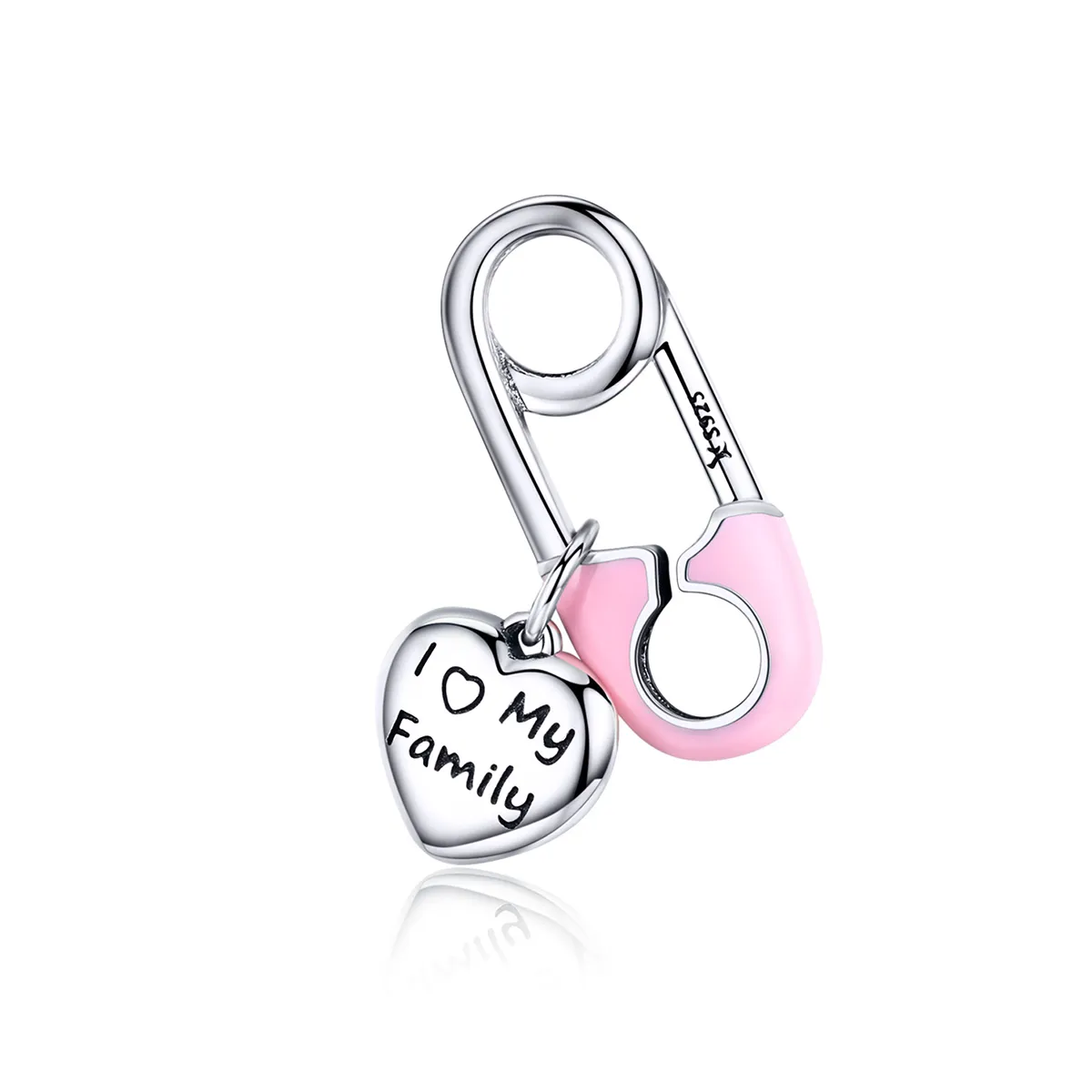 Pandora Style Silver I Love My Family Dangle - SCC1145