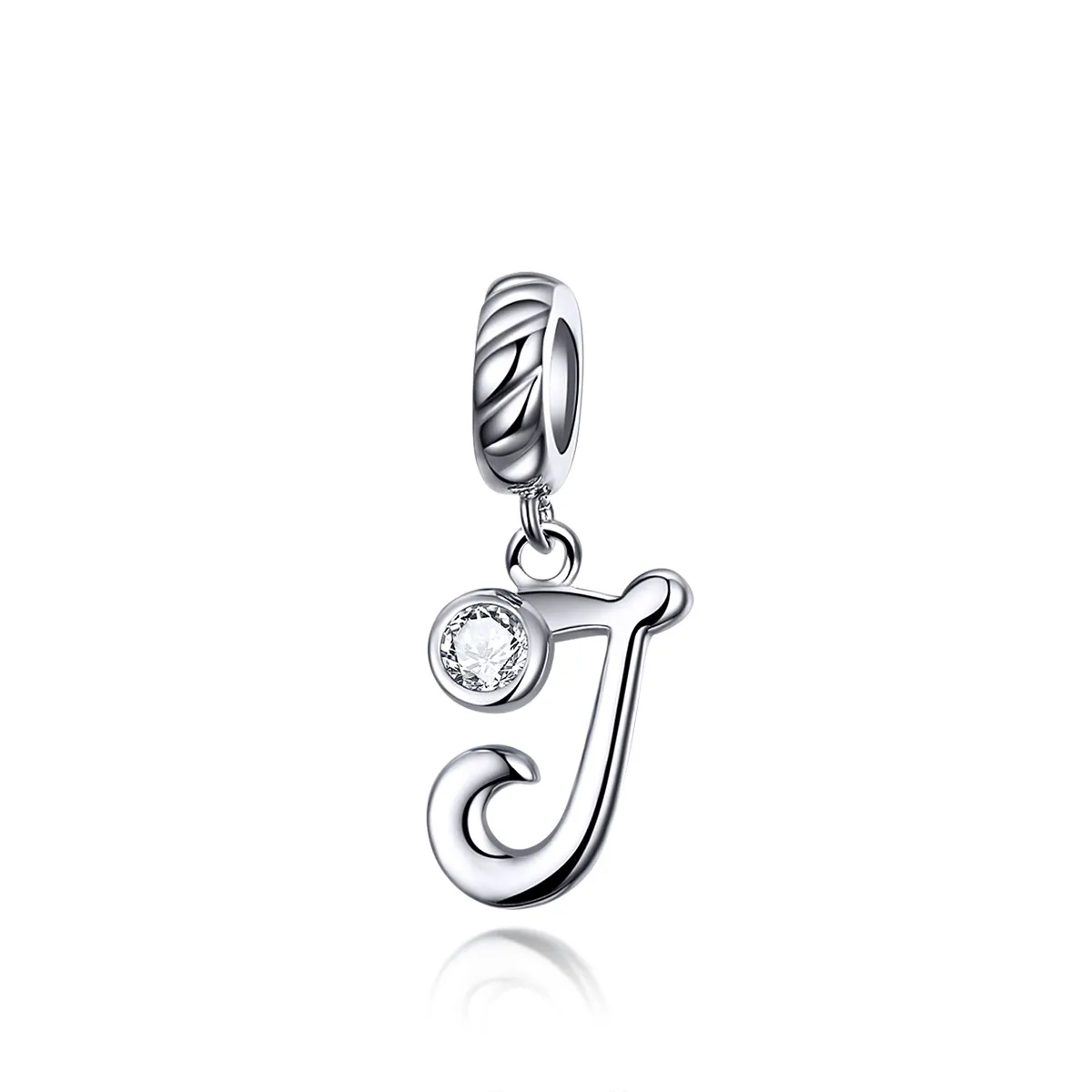 pandora style silver letter j dangle scc1183j