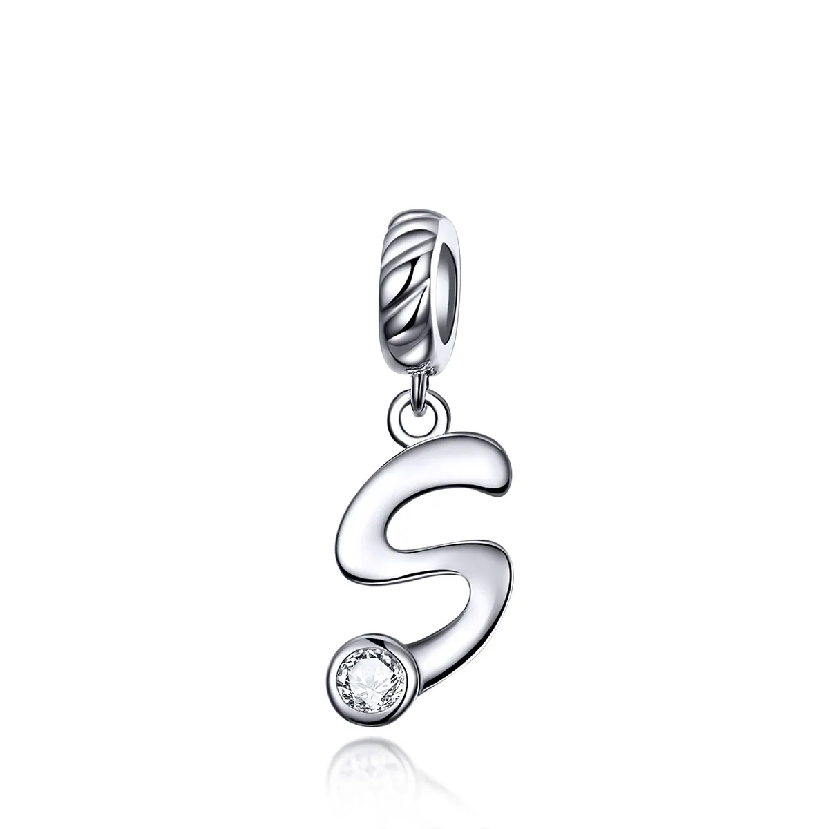 pandora style silver letter s dangle scc1183s