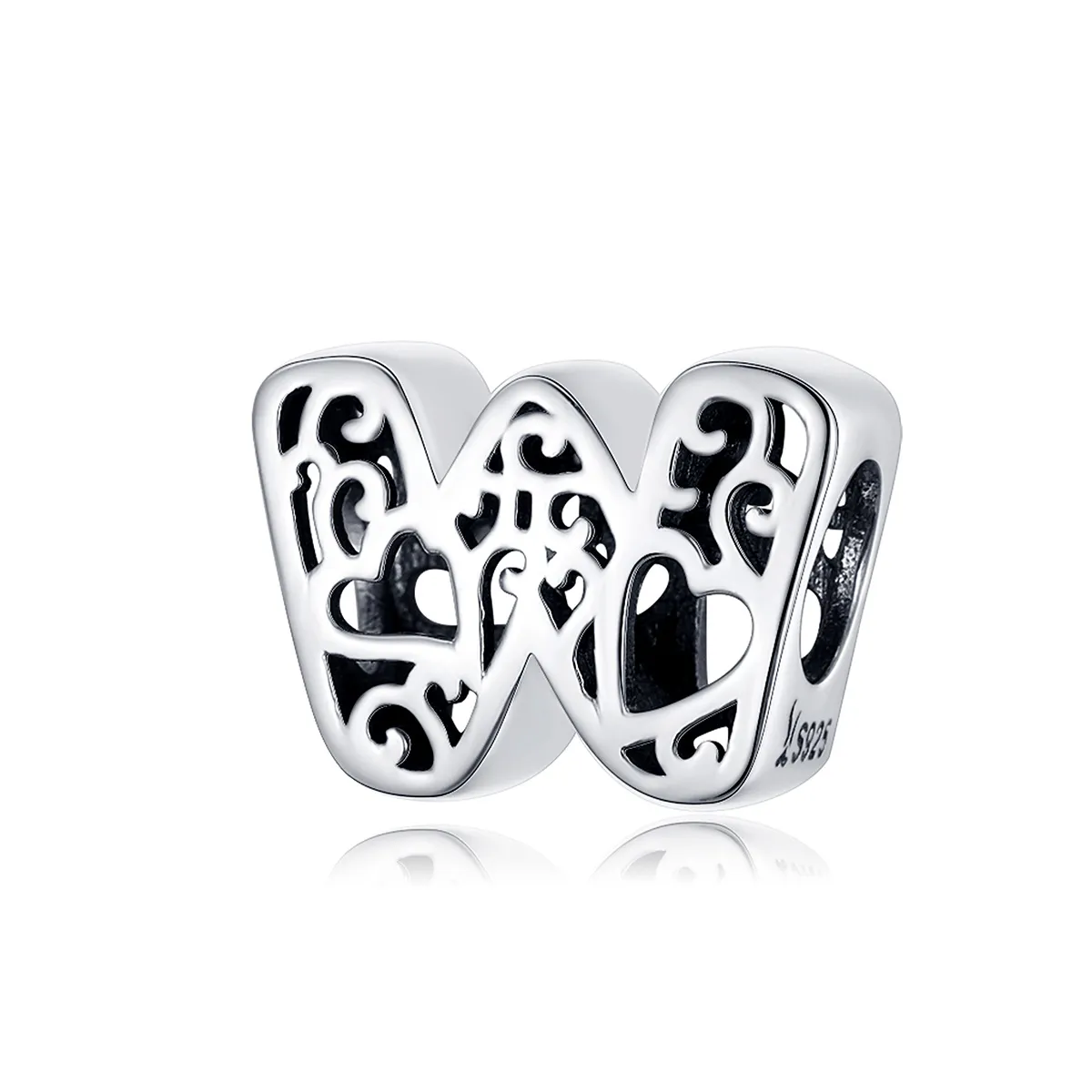 pandora style silver magic letter w charm scc1229w