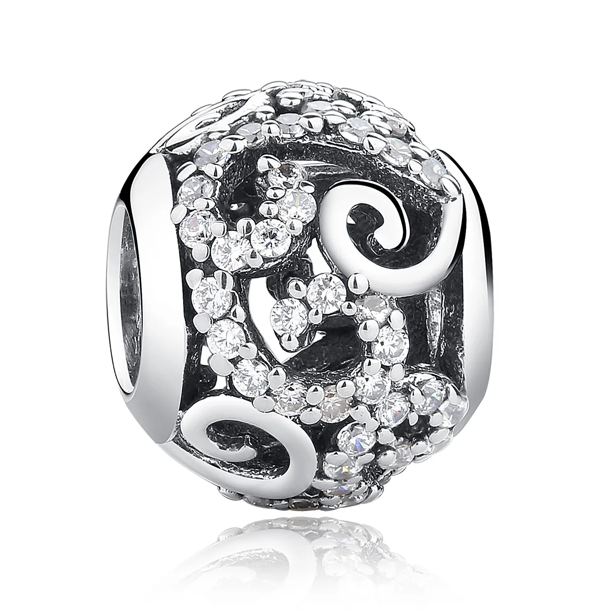 pandora style silver pavé charm scc021