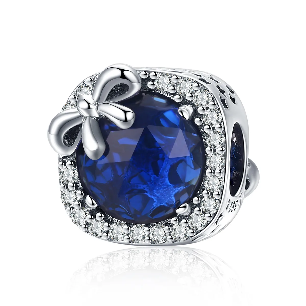 pandora style silver sapphire charm scc1058