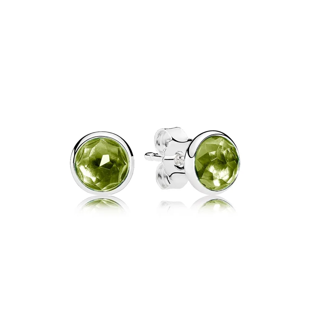 pandora august droplets peridot stud earrings 290738pe
