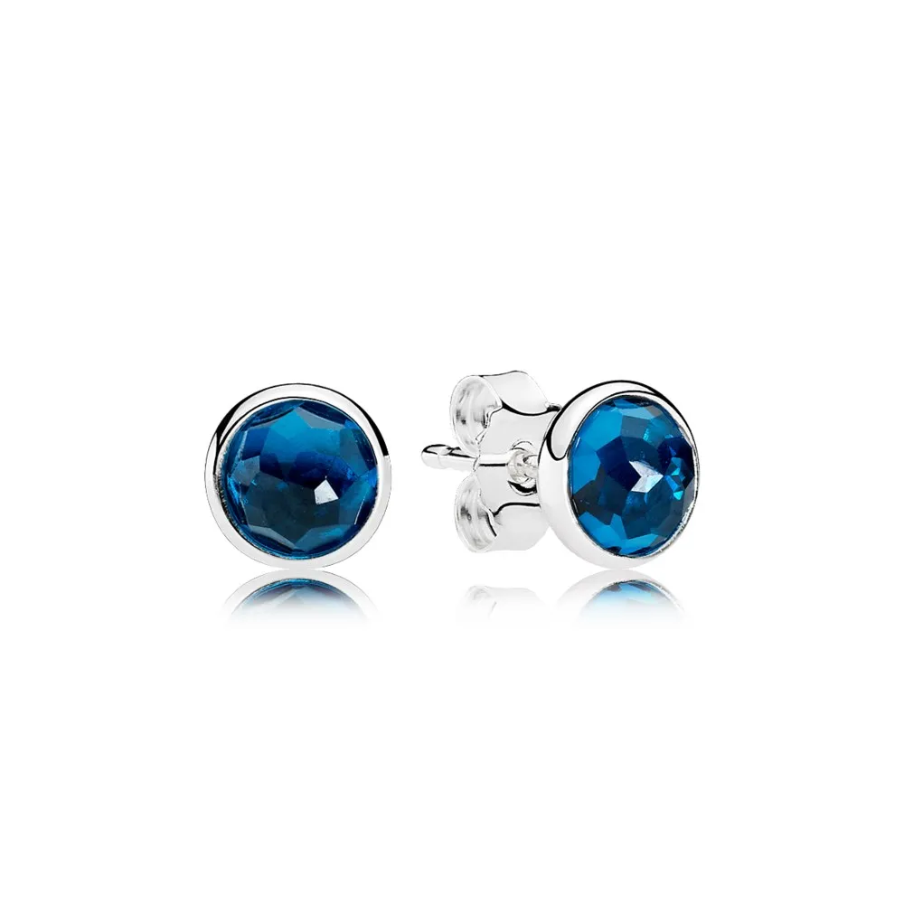 pandora december droplets london blue crystal stud earrings 290738nlb
