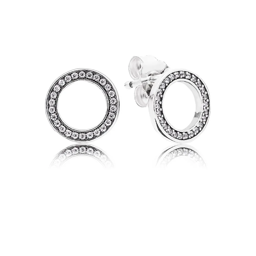 pandora forever pandora with clear cz stud earrings 290585cz