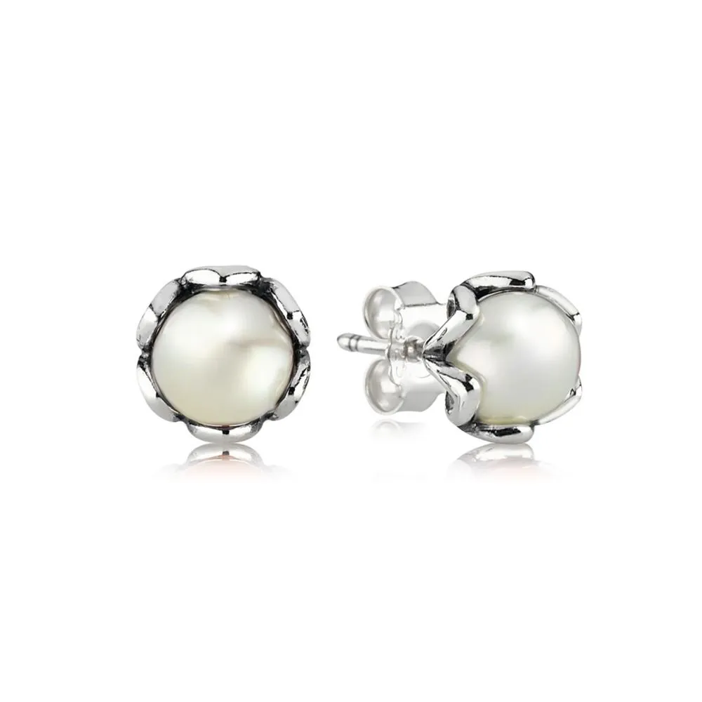 pandora grand pearl stud earrings 290533p