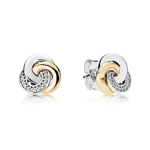 pandora interlinked circles stud earrings 290741cz