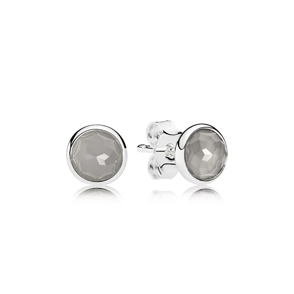 pandora june droplets grey moonstone stud earrings 290738msg