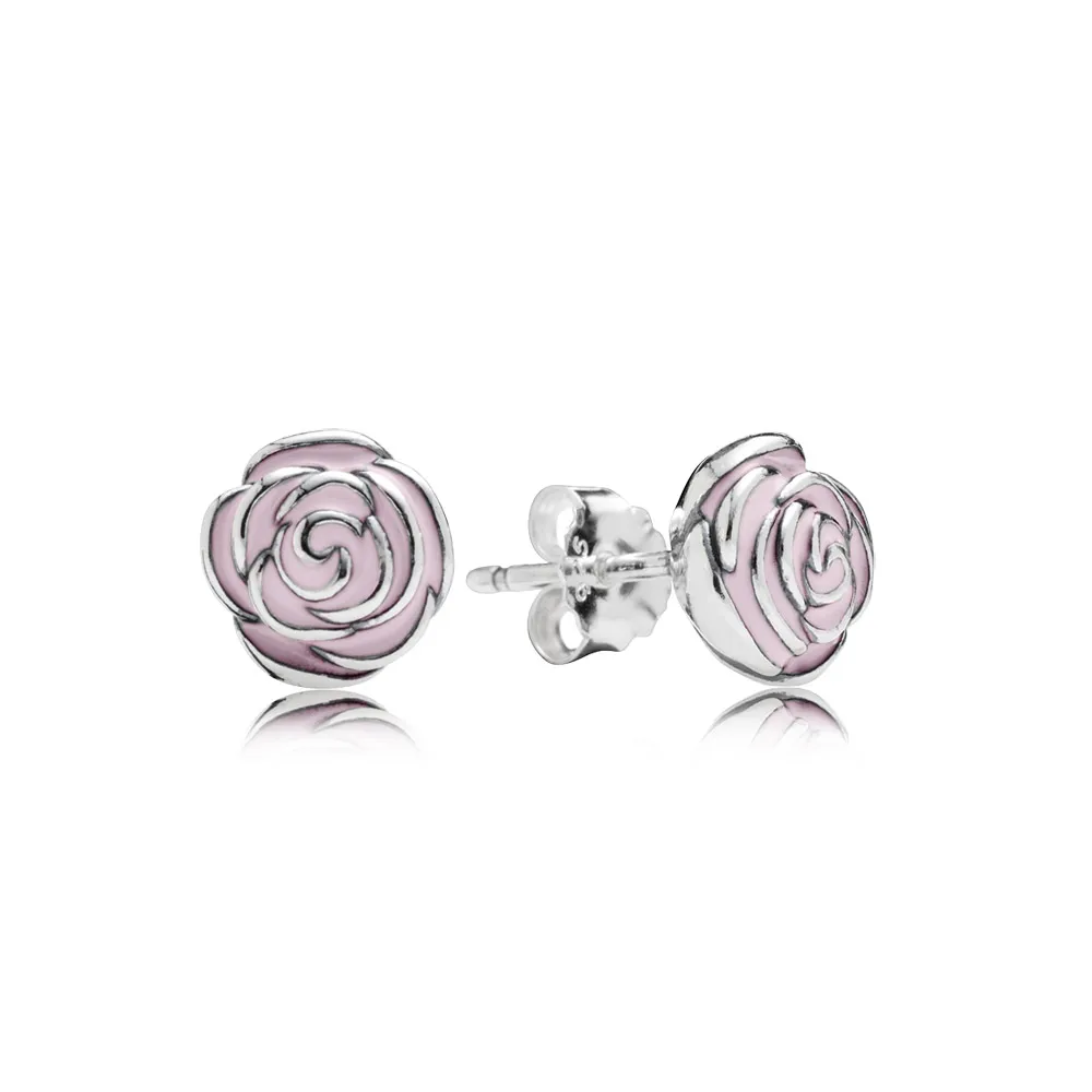 pandora pink rose stud earrings 290554en40
