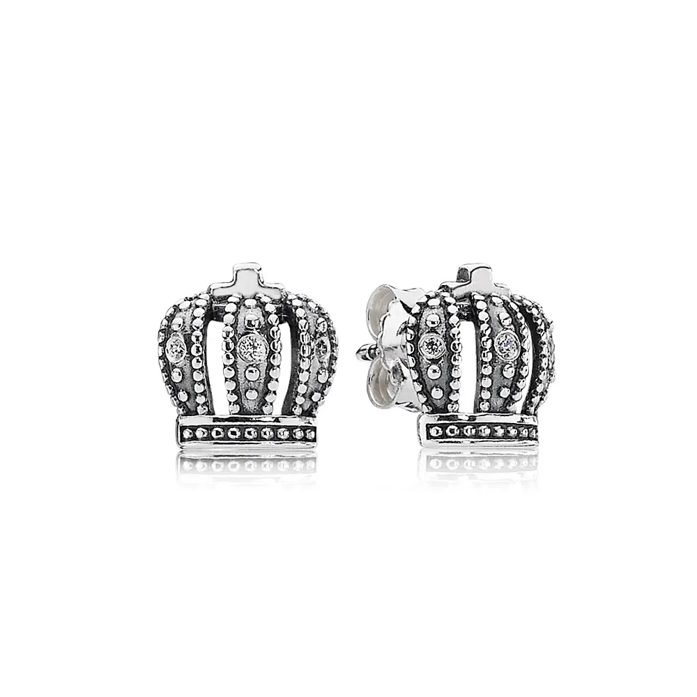 PANDORA Royal Crown, Clear Cz Stud Earrings - 290539CZ
