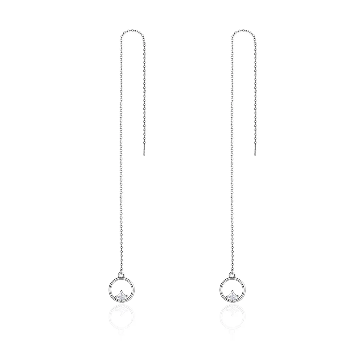 Pandora Style Silver Always Affectionate Hanging Earrings - SCE080