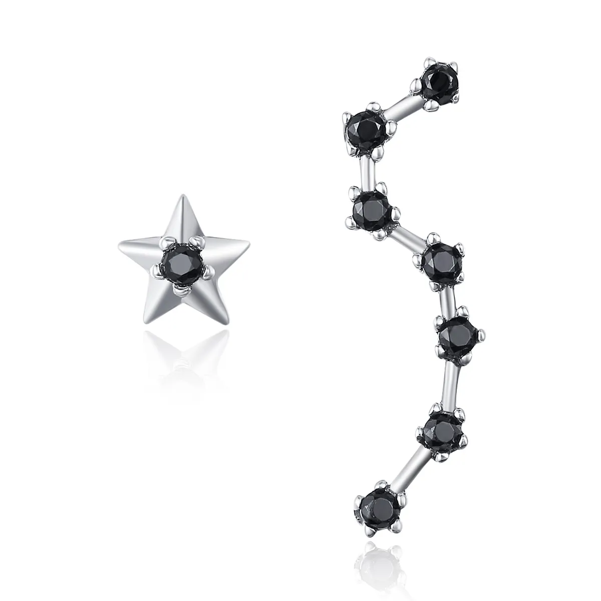 pandora style silver big dipper stud earrings sce166
