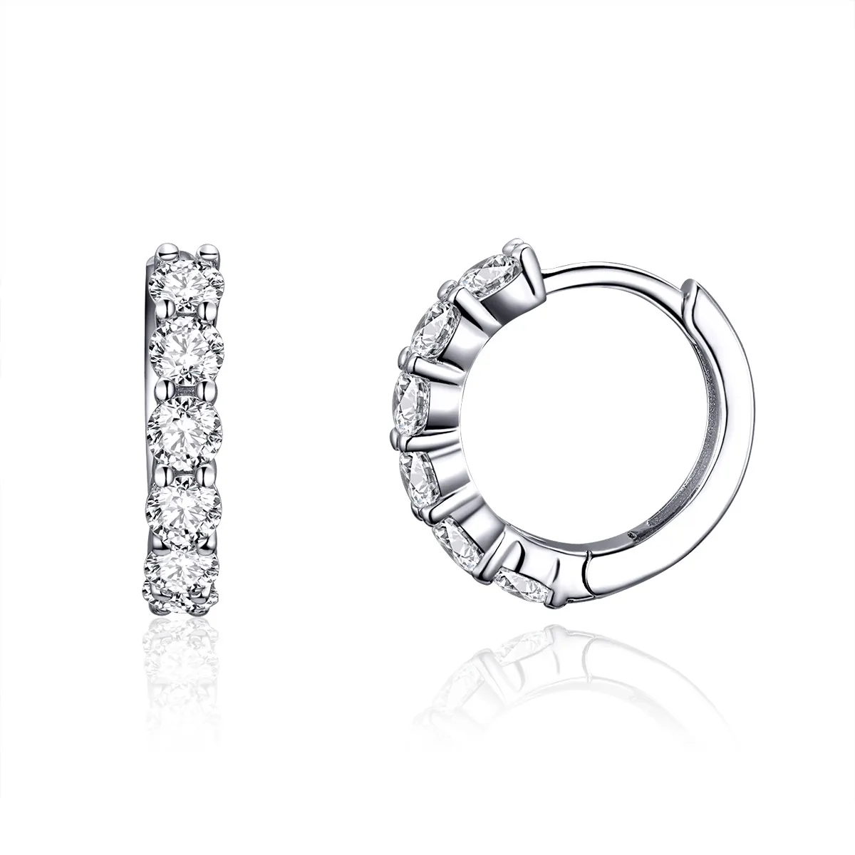 pandora style silver bright time hoop earrings sce524