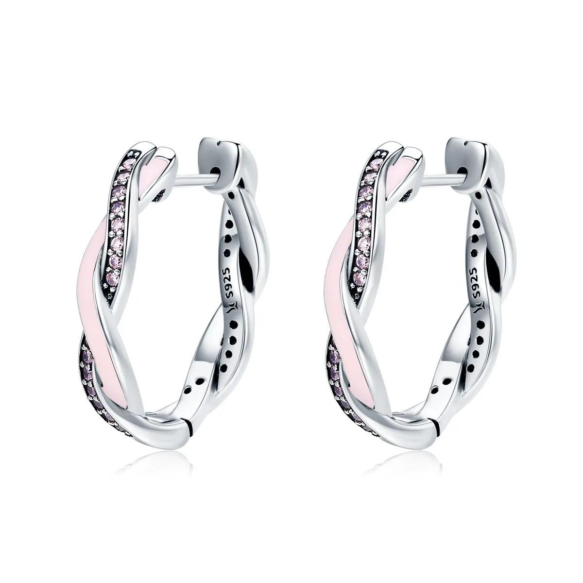 pandora style silver cute rabbit hoop earrings sce297