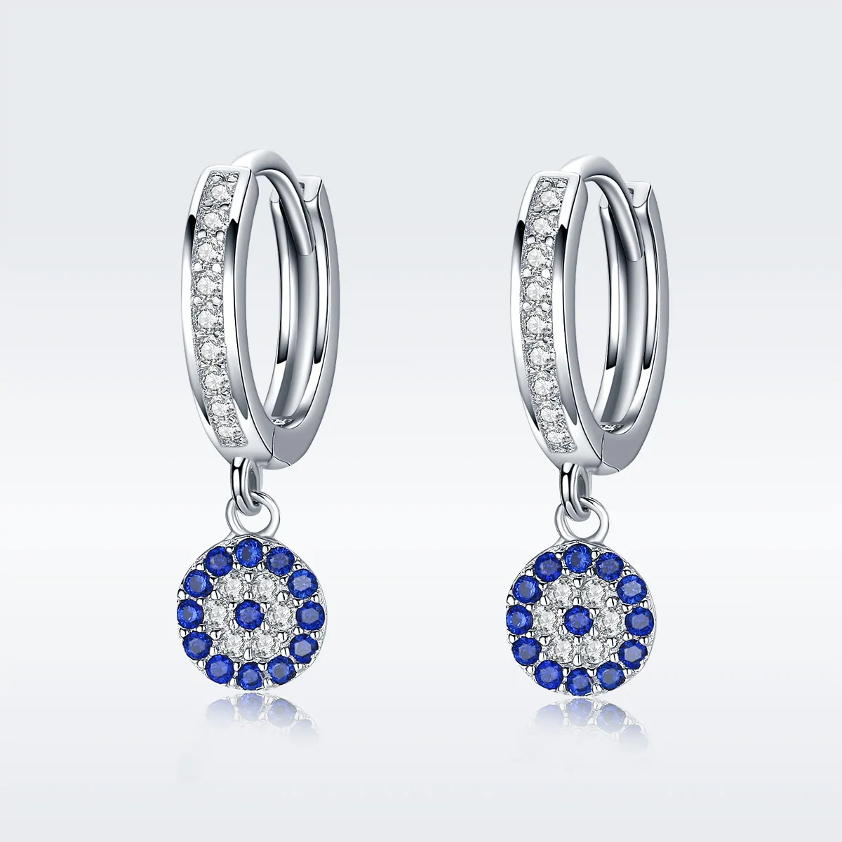 pandora style silver hanging earrings sce058