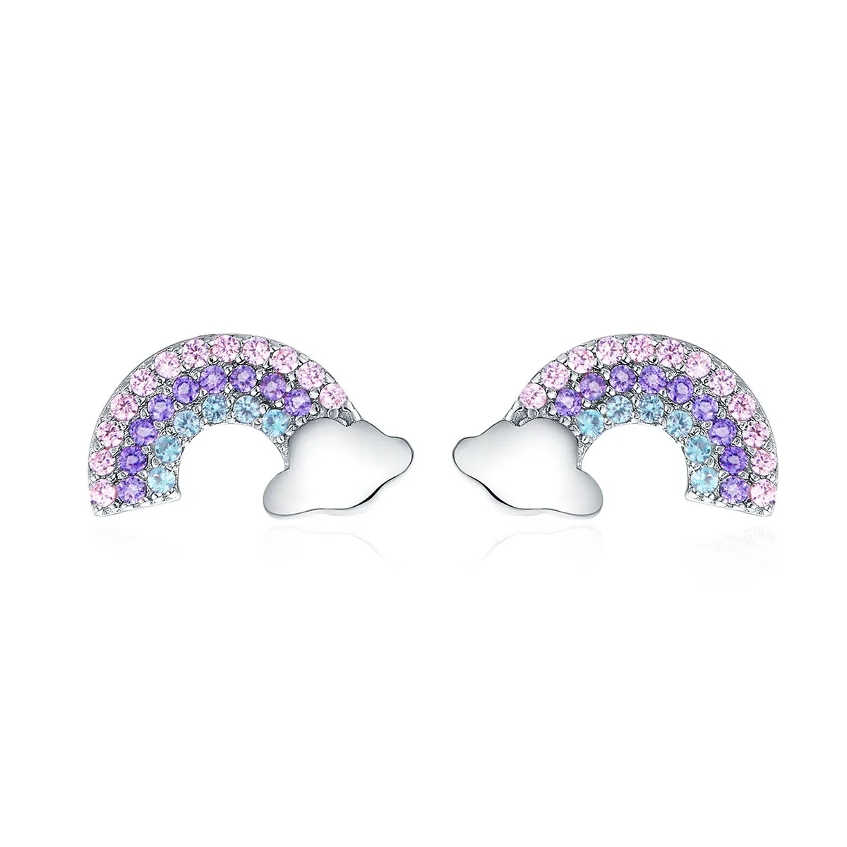 pandora style silver little rainbow stud earrings sce578