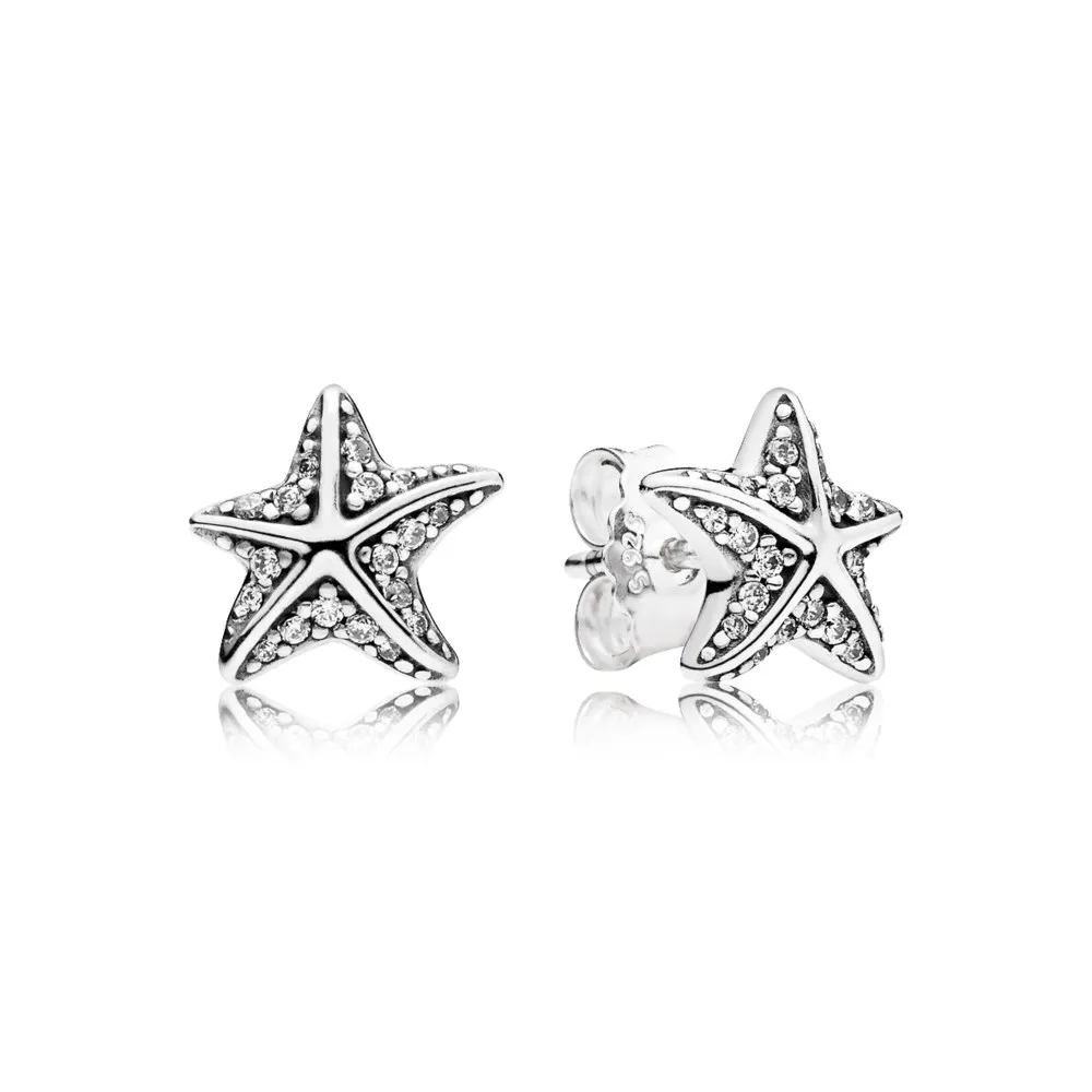 pandora tropical starfish clear cz stud earrings 290748cz
