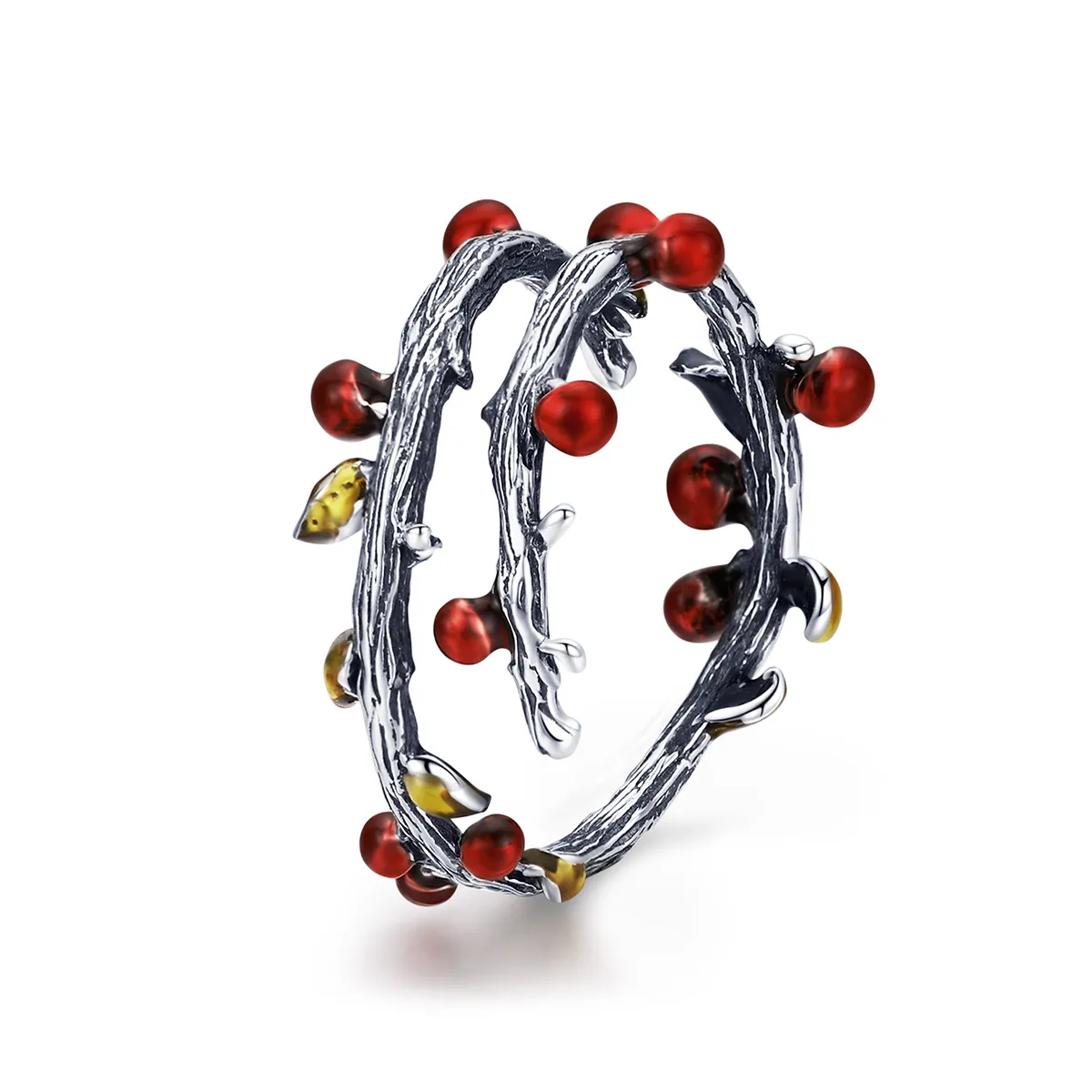 pandora style silver autumn colors ring scr442
