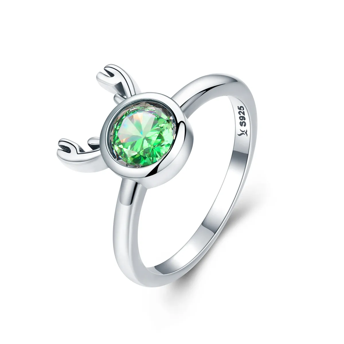 pandora style silver cute antlers ring scr244
